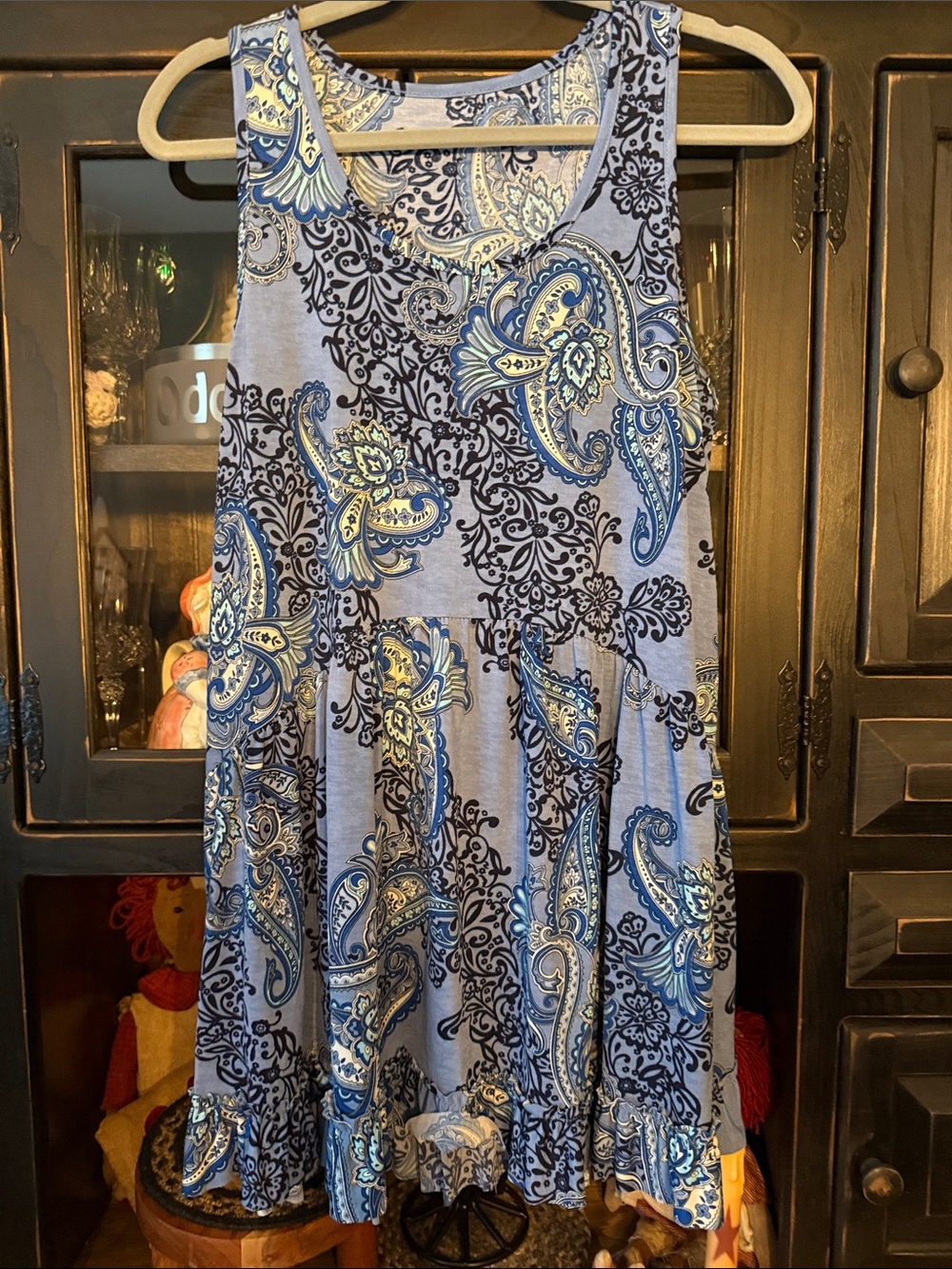 Blue Paisley Tank Dress